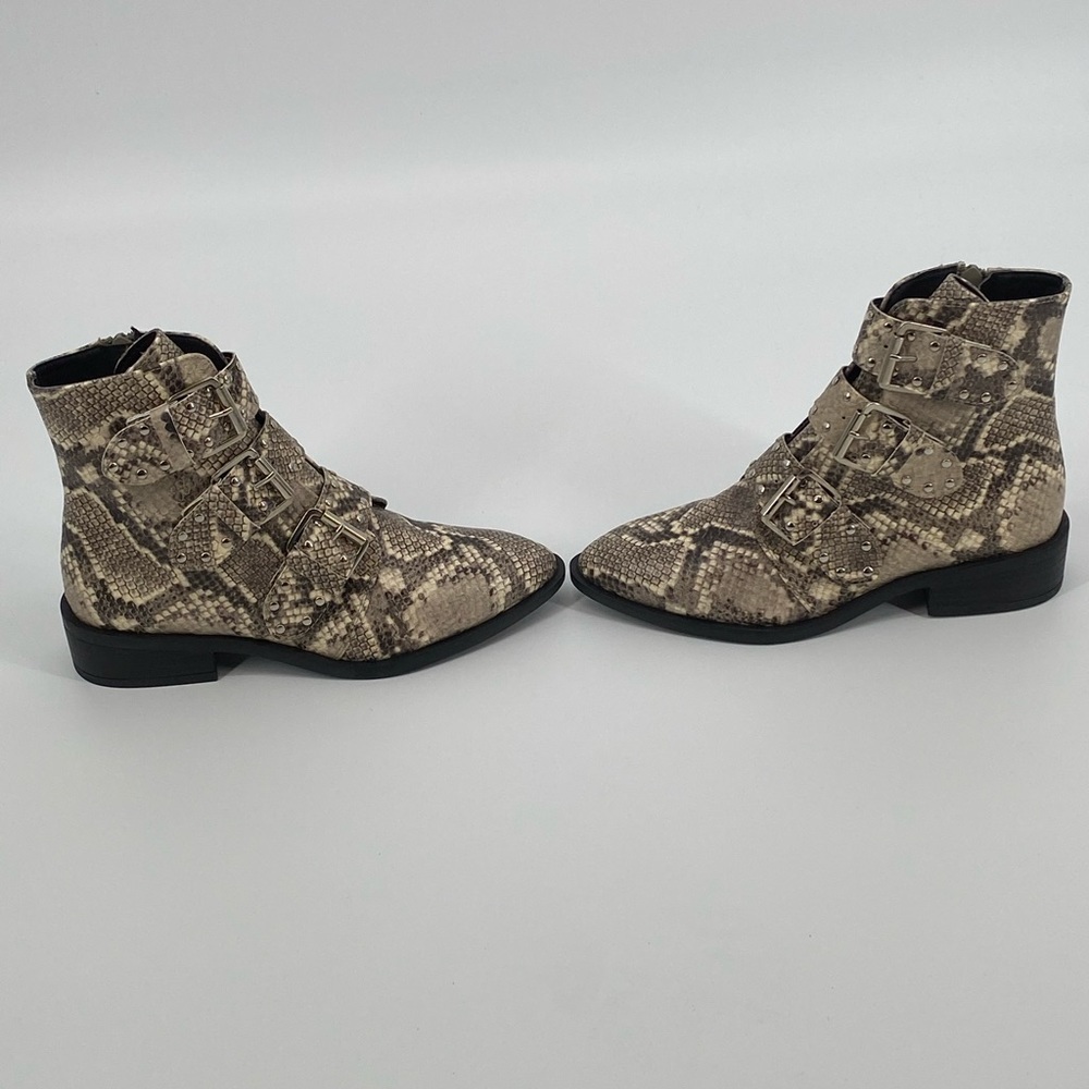 Steven New York Harmon Snakeskin-Print Booties - Picture 3 of 9